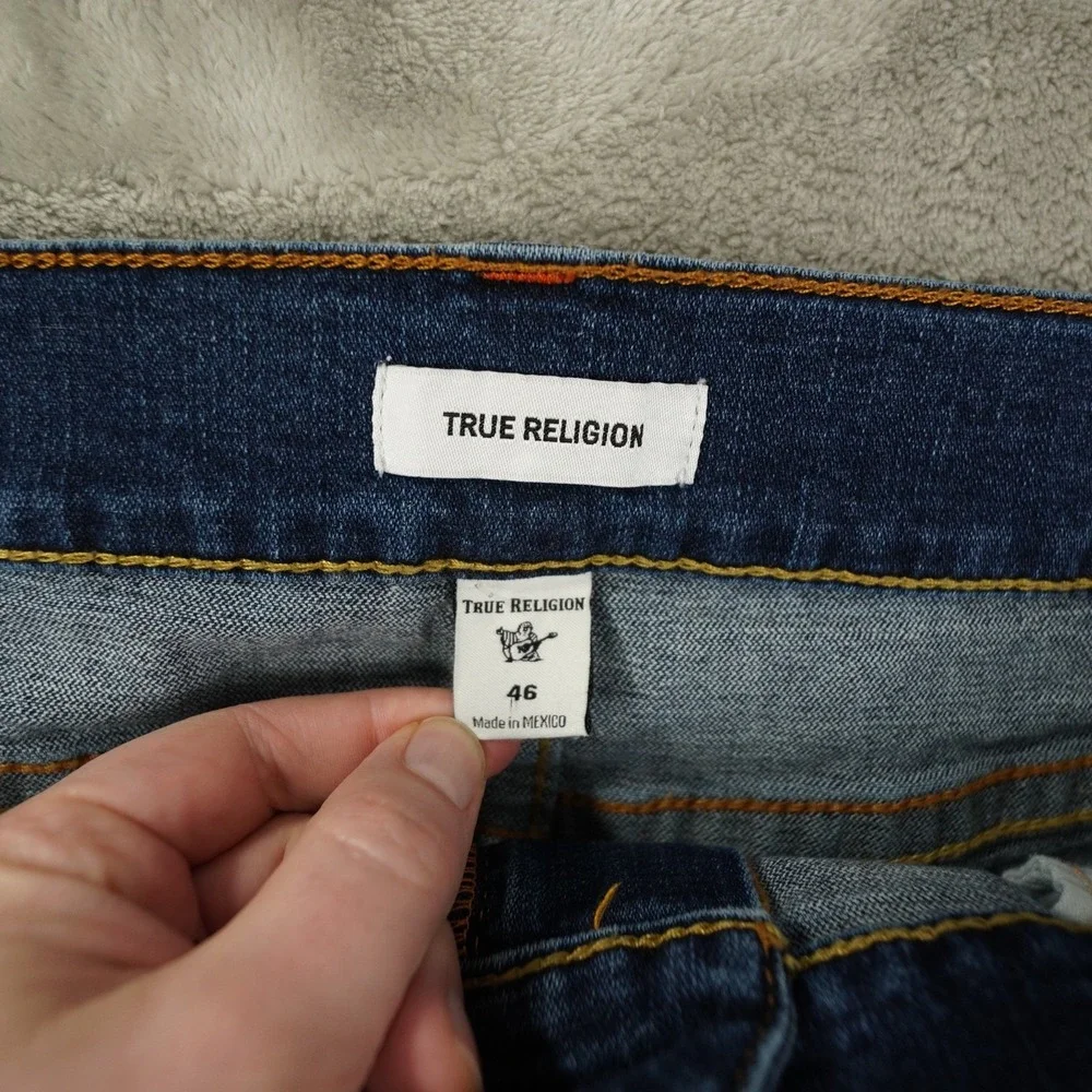 True Religion Geno‎ Relaxed Slim Fit Jeans Men's 46 Blue Dark Wash No Flap